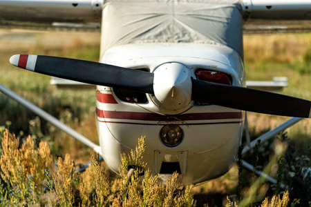 small propeller-driven aircraft on a small airfield in Germany