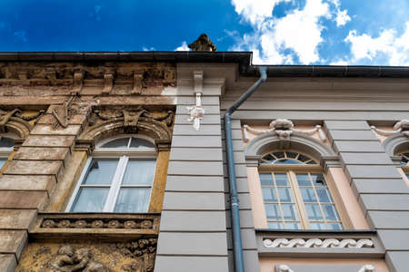 front of building in Germany with old and reconstructed partの写真素材