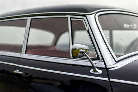 details of a classic car in a museumの写真素材