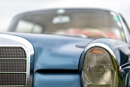 details of a classic car in a museumの写真素材