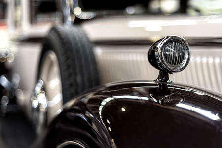 details of a classic car in a museumのeditorial素材