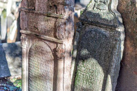 old jewish cemetery in eastern europeの写真素材