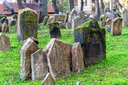 old jewish cemetery in eastern europeの写真素材