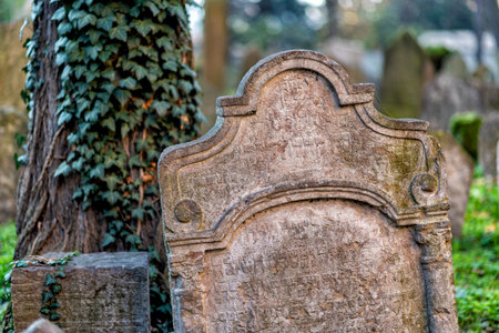 old jewish cemetery in eastern europeの写真素材