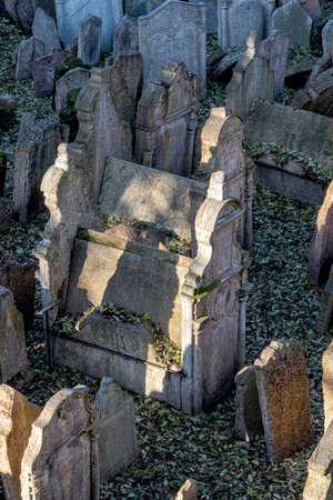 old jewish cemetery in eastern europeの写真素材