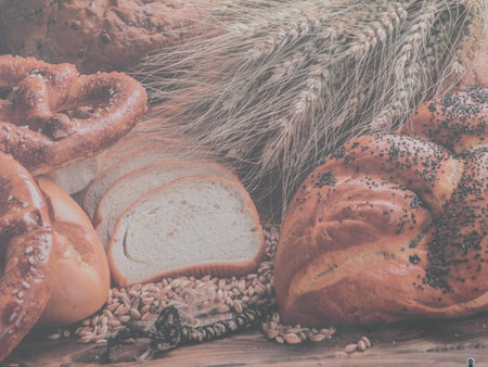 Advertising of buns in the village of Sledka 12の写真素材