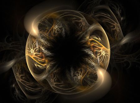 Colorful rendered fractal design (abstract background)  の写真素材
