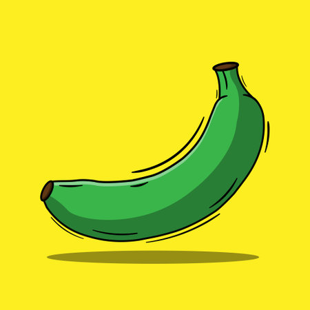 Green banana flat vector illustration. can used for anything like banner, flyer, icon, logo, etc.のイラスト素材