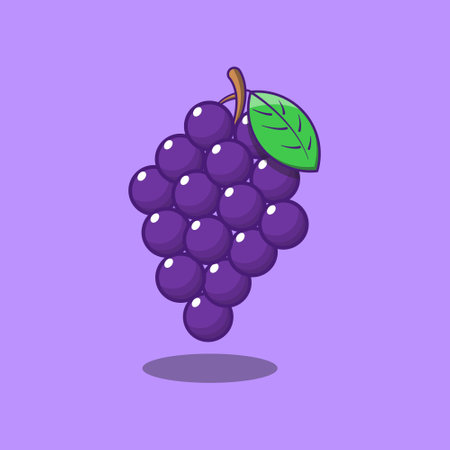 cute grape vector illustration icon mascot isolatedのイラスト素材