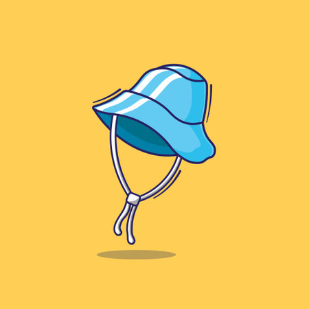 Beach cap vector illustration icon for summer. cute cartoon beach cap. flat cartoon style.のイラスト素材