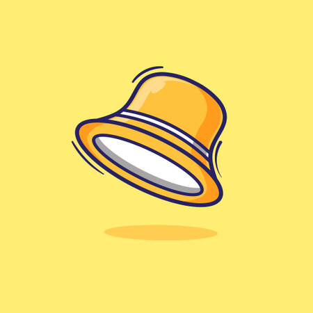 Cute cartoon vector illustrations of hat icon. flat design styleのイラスト素材