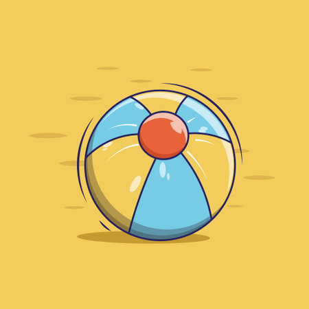 Beach ball cartoon vector illustration for summer. cartoon design vector isolated. flat cartoon style.のイラスト素材