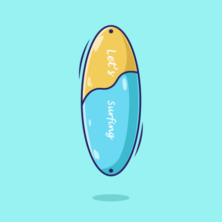 Surfing board cartoon vector icon illustrations. surfing board cartoon design. flat cartoon style.のイラスト素材