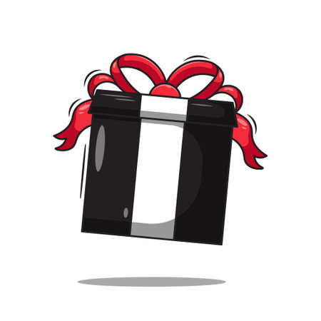 Flat cartoon vector illustration black Friday box element conceptのイラスト素材