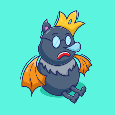 Sleeping bat vector illustration concept that tired after party on halloween day