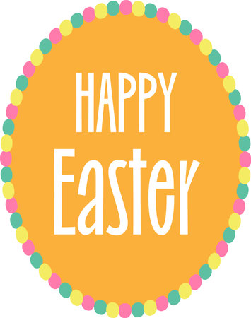 Happy Easter - Easter eggsのイラスト素材