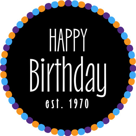 birthday design over white background vector illustration   vector illustrator. happy birthday, 1970, 1971, 1972, 1973, 1974, 1975, 1976, 1977, 1978, 1979, birthday, happyのイラスト素材