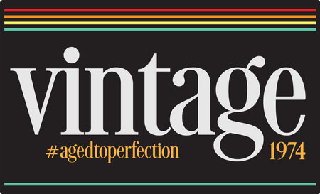 Vintage retro typography poster, t-shirt graphics, vectors. Vintage 1974. Vintage 1973. Vintage 1975.のイラスト素材