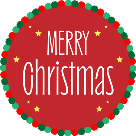 Merry Christmas and Happy New Year. Greeting card with text. Vector illustrationのイラスト素材