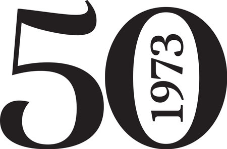 50 years old icon isolated on white background. 50th birthday. 1973のイラスト素材
