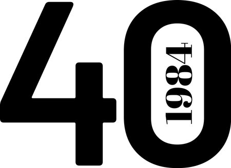 Happy birthday 40 years with number and german word for 40th birthday. 1984のイラスト素材