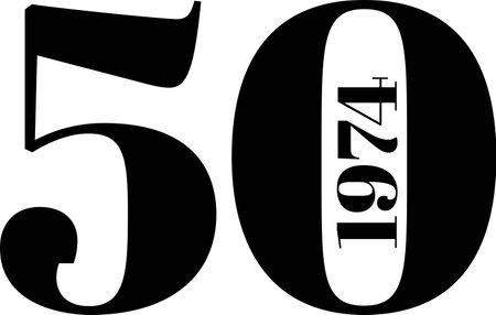50 year old icon isolated on white background. 50th anniversary. 1974のイラスト素材