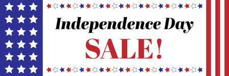 Happy 4th of July, Independence Day greeting card horizontal banner. Happy July Fourth. Vectorのイラスト素材