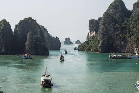 Ha Lon Bay in Vietnamの写真素材