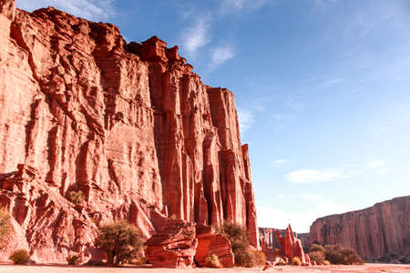 Desertic landscape with mountains and geological formations from Argentinaの写真素材
