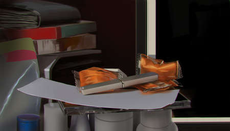 digitally illustration painted of various still life objectsの写真素材