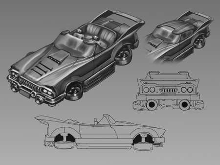 digital illustration of vehicle concept design in polish and line art formの写真素材