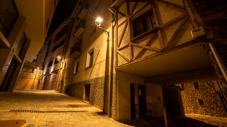 night lanscape of Andorra la vellaの写真素材