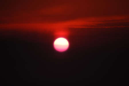 sunset at the shoreの写真素材