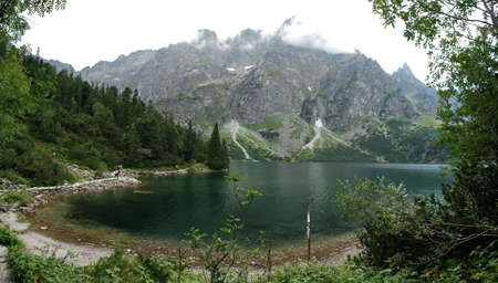 Morskie Oko pond in Tatry mountainsの写真素材