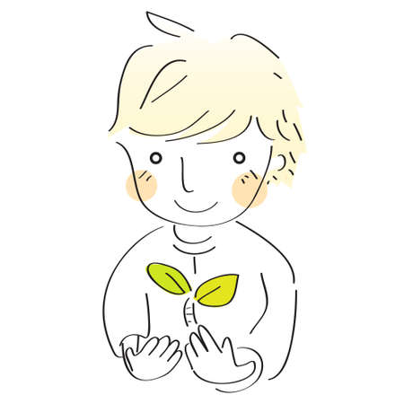 Green future of the childrenのイラスト素材