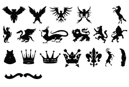 Traditional dragon and crown iconのイラスト素材