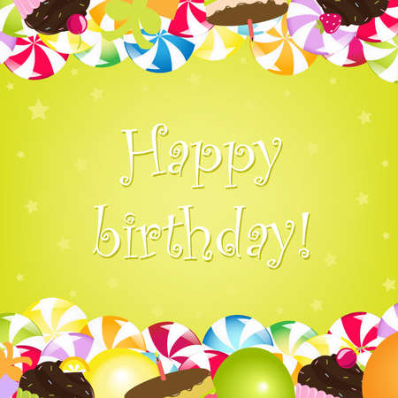 Birthday Card, Vector Illustrationのイラスト素材