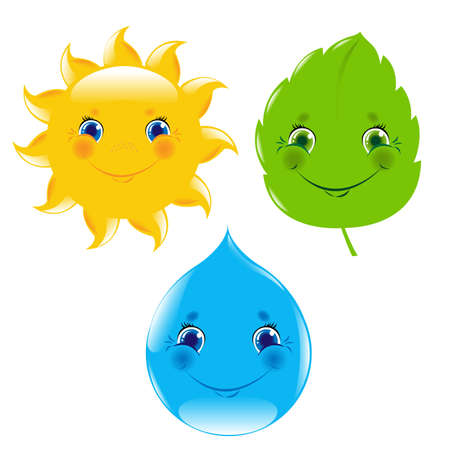 3 Cartoon Symbols, Isolated On White Background, Vector Illustration
のイラスト素材