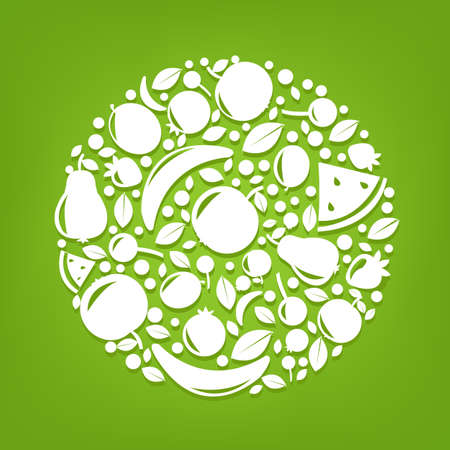 Sphere From Fruits, Vector Illustrationのイラスト素材