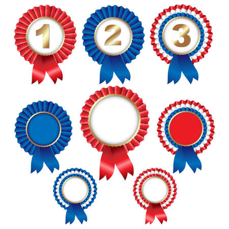 8 Ribbon Rosette Badge, Isolated On White Background,  Illustration
のイラスト素材