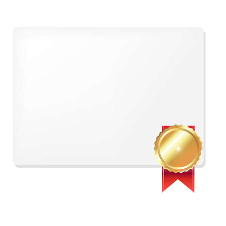 Medal And Blank Gift Tag, Vector Illustrationのイラスト素材
