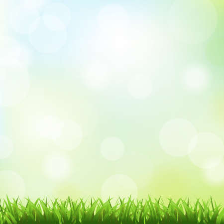 Green Grass And Spring Background,  Vector Illustrationのイラスト素材