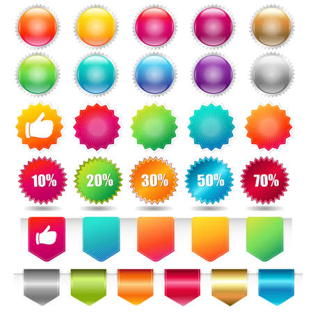 Sale Shopping Badge And Labels, Isolated On White Background, Vector Illustrationのイラスト素材