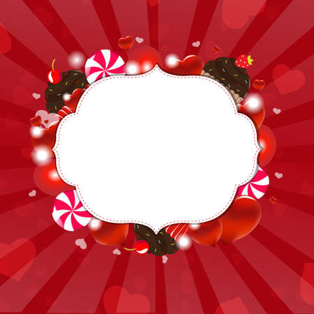 Love Vintage Card With Hearts, Vector Illustration
のイラスト素材