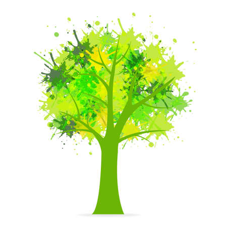 Eco Tree, Isolated On White Background, Vector Backgroundのイラスト素材