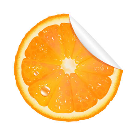 Orange Sticker, Isolated On White Background, Vector Backgroundのイラスト素材