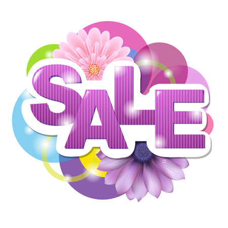 Sale Poster With Gerber, Isolated On White Backgroundのイラスト素材