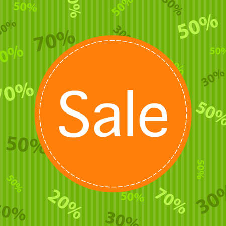 Green Sale Poster With Percentのイラスト素材