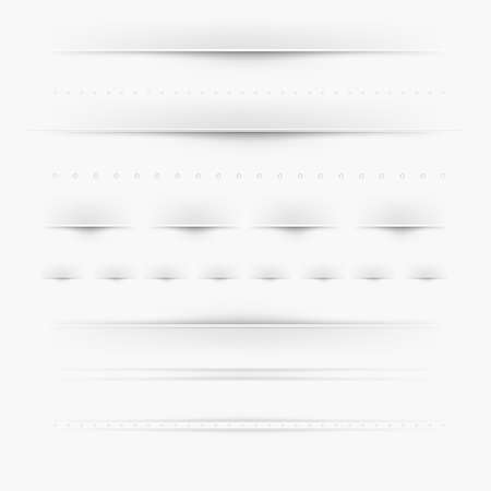 Set Of Dividers, Isolated On Grey Background, Vector Illustrationのイラスト素材