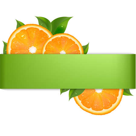 Green Background With Orange And Paper Illustrationのイラスト素材